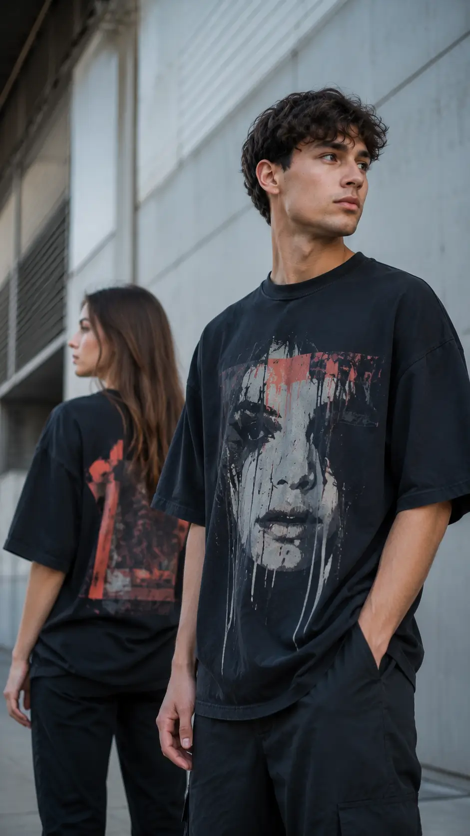 Personas usando camisetas personalizadas con impresión DTF profesional